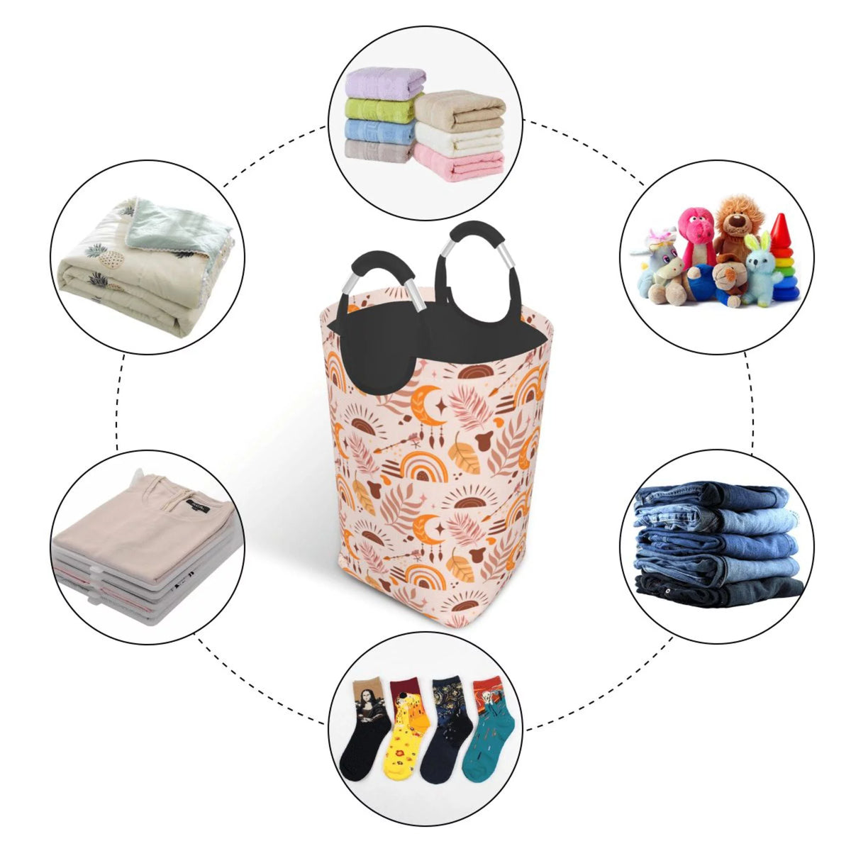 50L Rectangular Waterproof Foldable Laundry Hamper Z59777