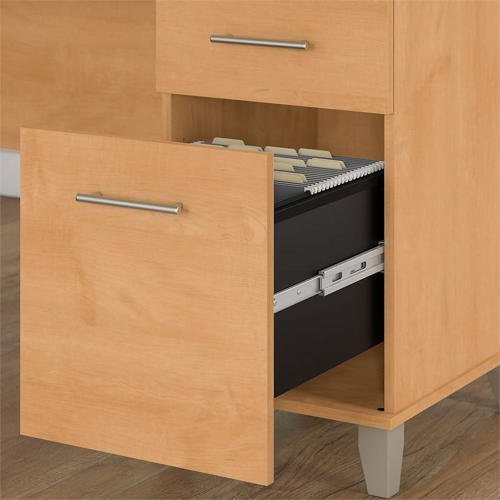 60" Transitional Wood L Shaped Desk with Hutch L7268