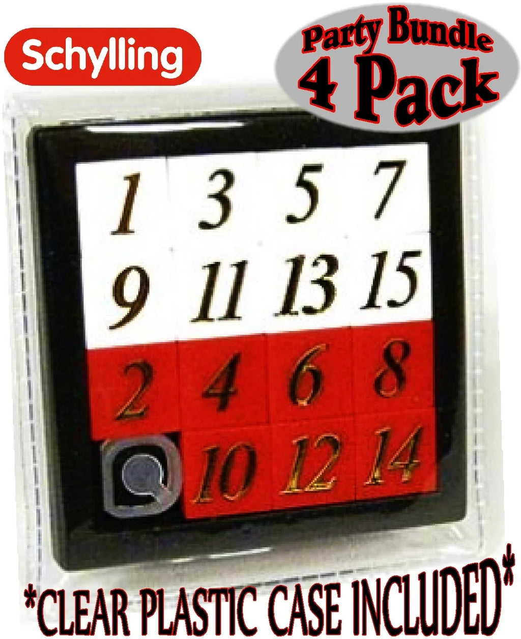 4 Pack Number Slide Brain Teaser with Clear Carry Case N36678