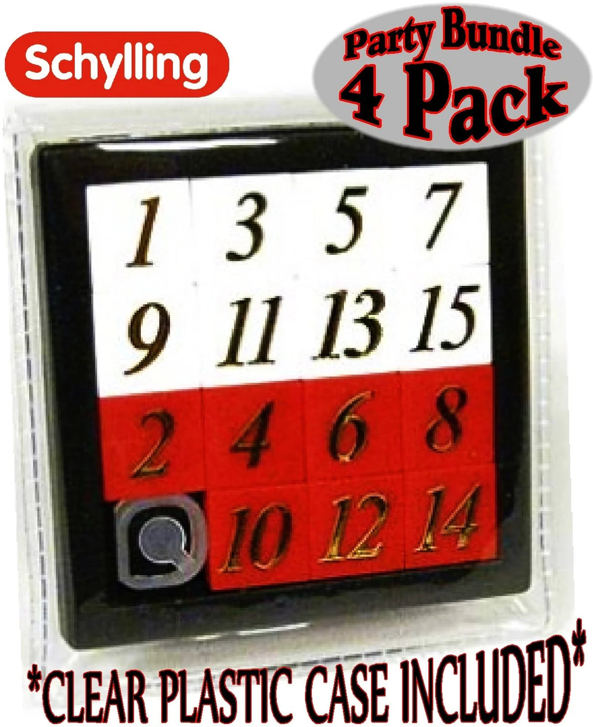 4 Pack Number Slide Brain Teaser with Clear Carry Case N36678
