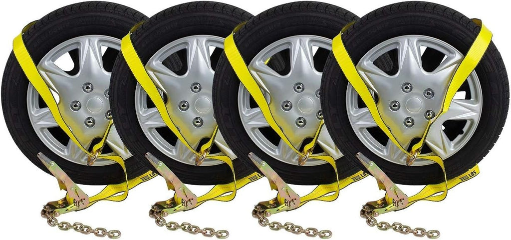 2 Chain Ratchets & Lasso Straps Tow Truck Wrecker Car Hauler Wheel Lift S163798