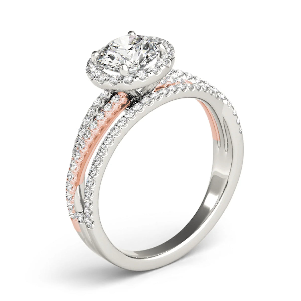 14K Gold Round Halo Engagement Ring V264845