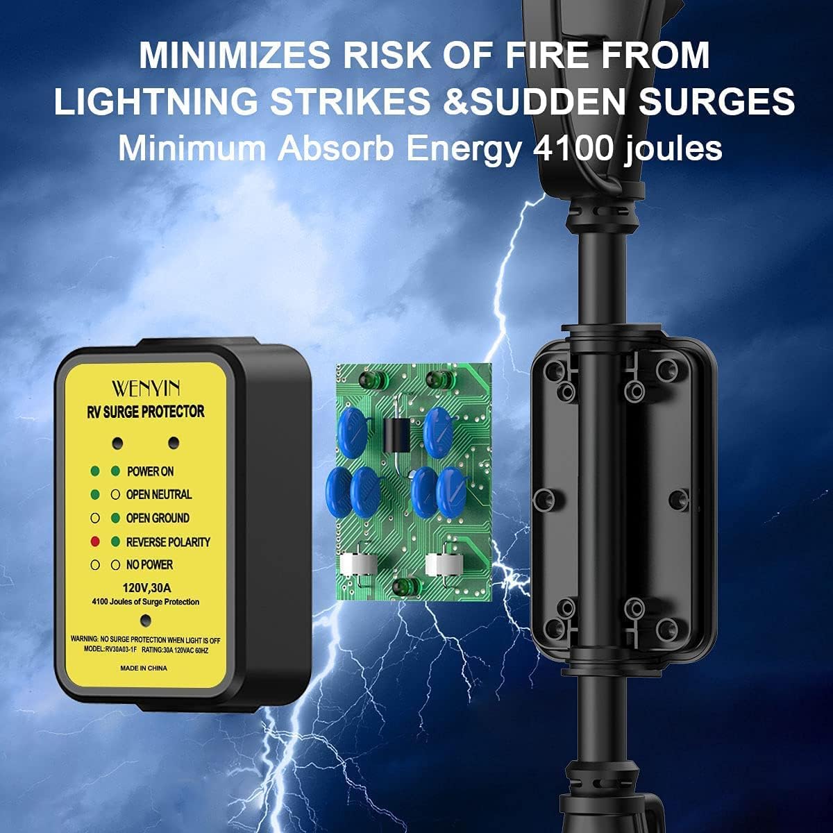 30 amp RV Surge Protector with LED Indicator Light T87568