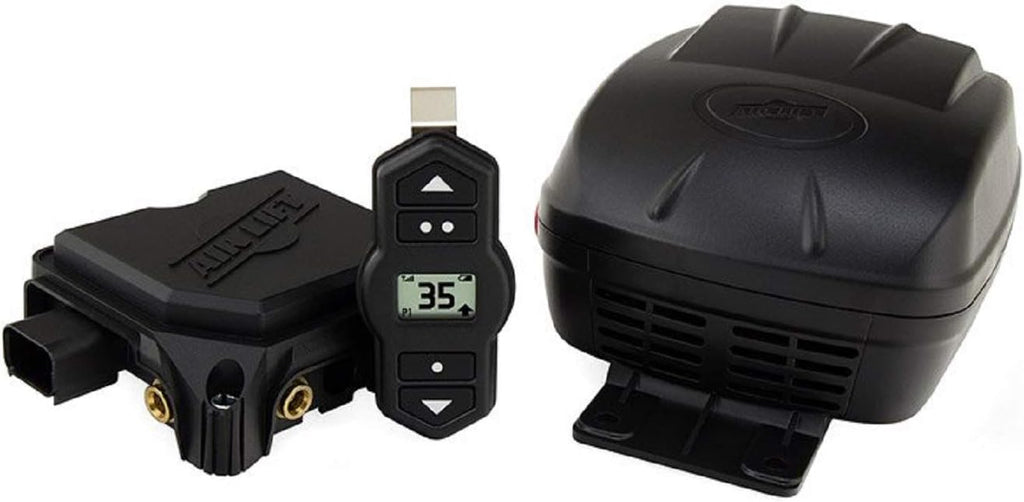 Set of Wireless On-Board Air Compressor System with Rear Load Lifter 5000 Kit for Ford F-150 Pickup 4WD E789