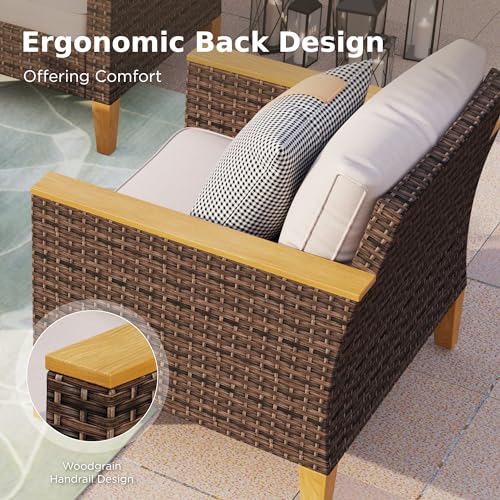 12 Piece Beige Wicker Patio Conversation Sofa Set Y322474