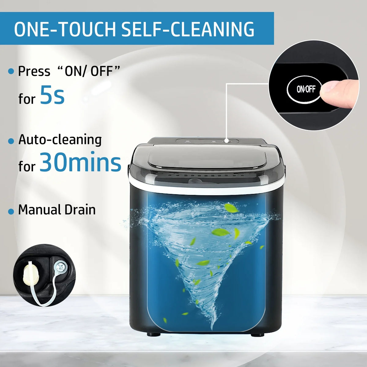 Black Countertop Ice Maker Machine M38483