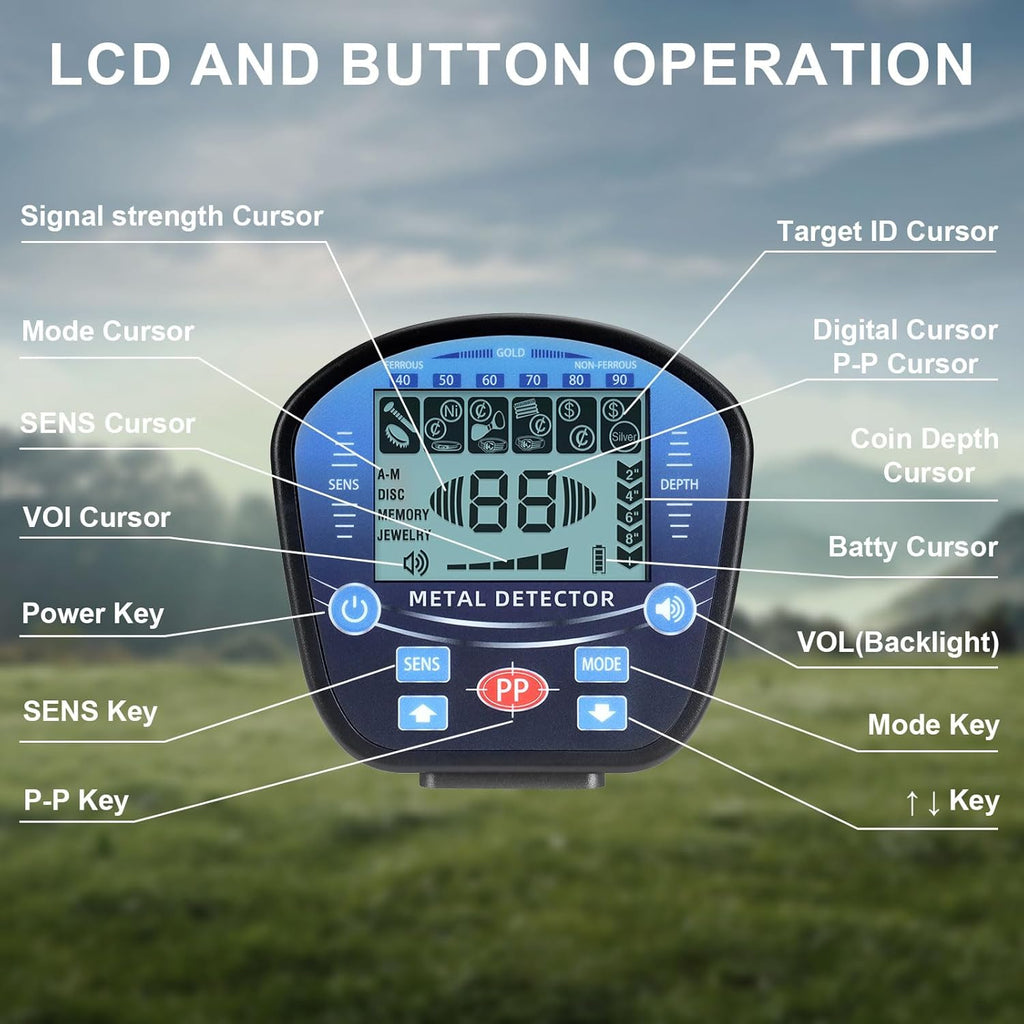 Waterproof Metal Detector with LCD Display X932962