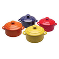 Set of 8 Stoneware Mini Casserole Pots with Lids B728467