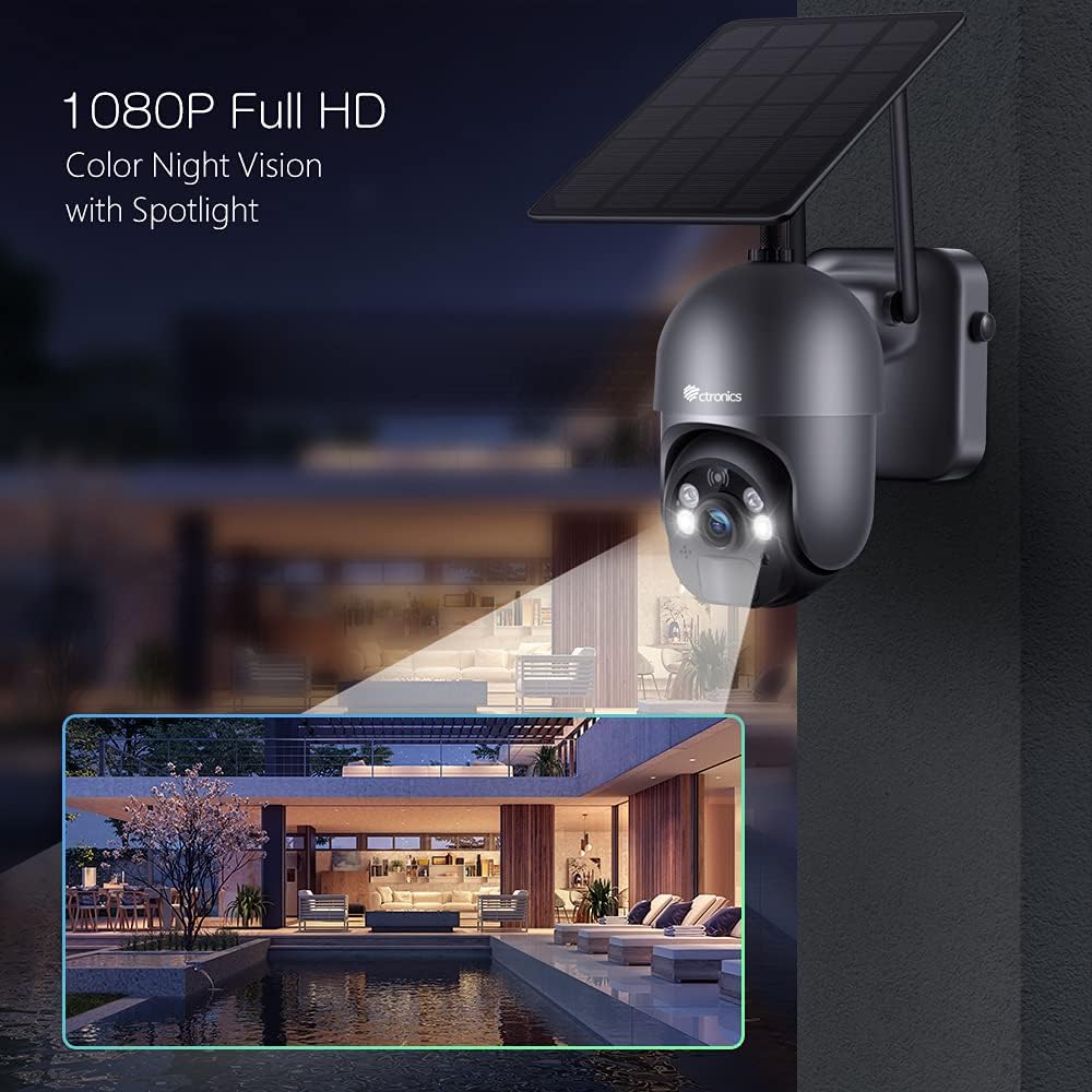 Solar Powered 1080P PTZ Security Camera I22617
