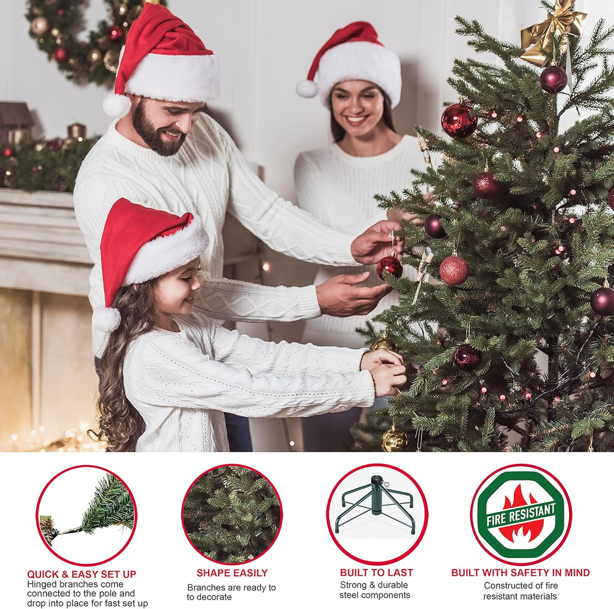 7.5 Foot Pre-Lit Balsam Fir Artificial Christmas Tree with 800 Clear Lights B502041