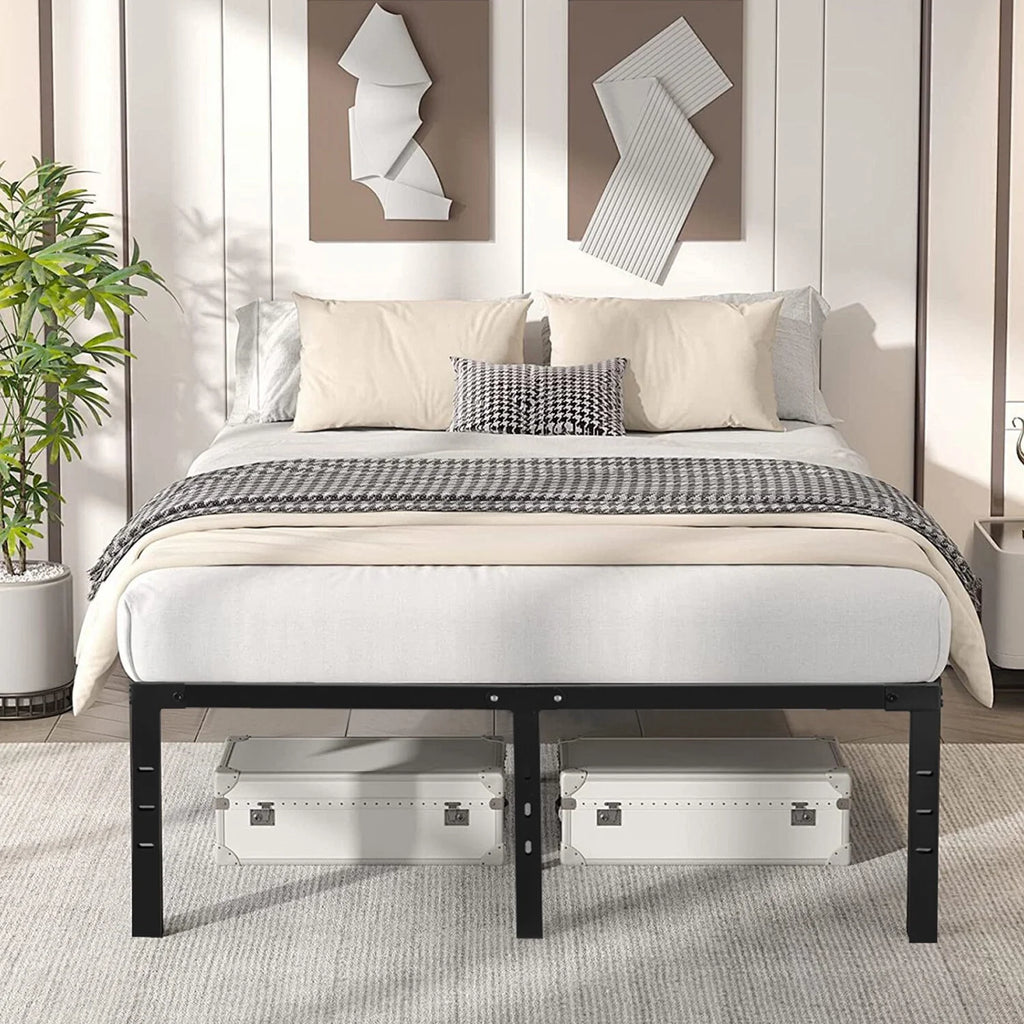 Metal Platform Bed Frame with Built-in Storage Full Size C996