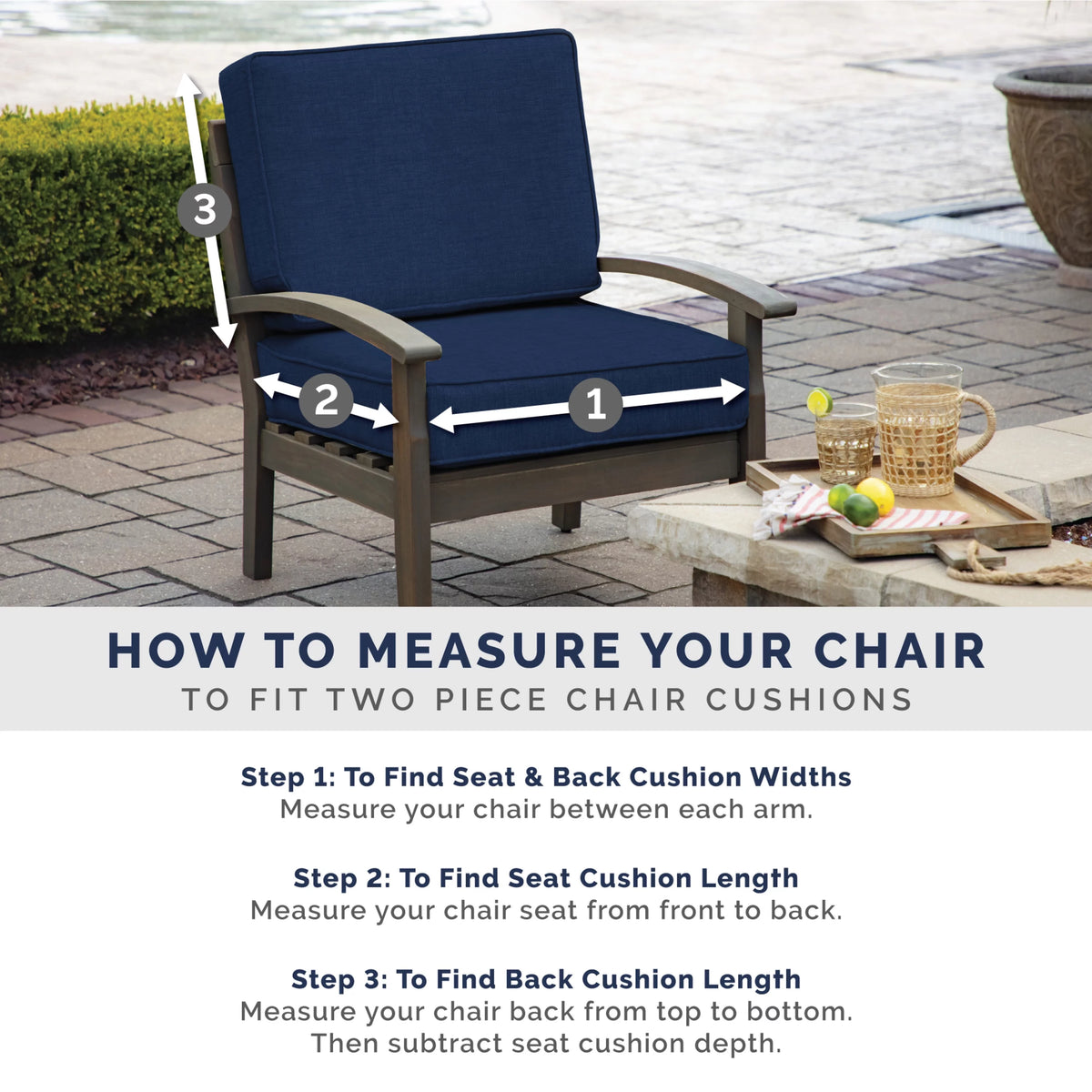 Sapphire Blue Outdoor Dining Chair Cushion Set 21 x 21 T6011