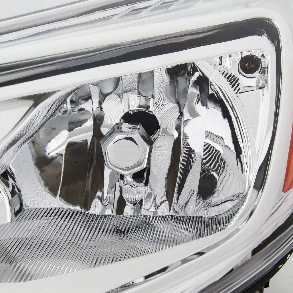 Chrome Trim Halogen Headlight Driver Left Pack of 2 H1900