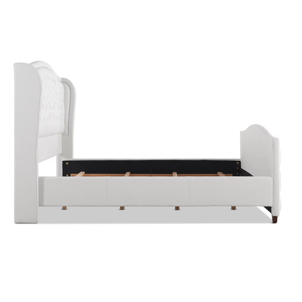 Tufted Wingback King Bed Bright White X92465