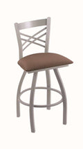 Anodized Nickel Swivel Stool with Willow Seat L3020