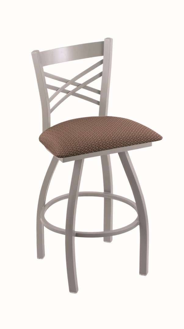 Anodized Nickel Swivel Stool with Willow Seat L3020