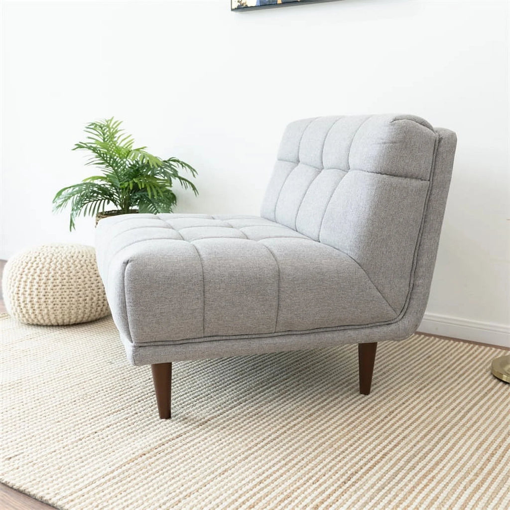 Armless Light Gray Fabric Lounge Chair C919305