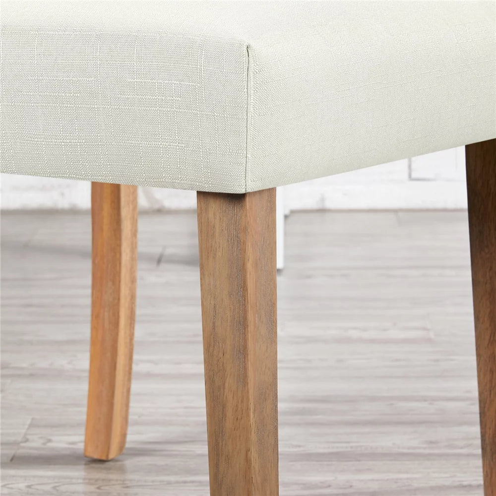 Beige Fabric Upholstered Dining Chair, 2 Piece D148057