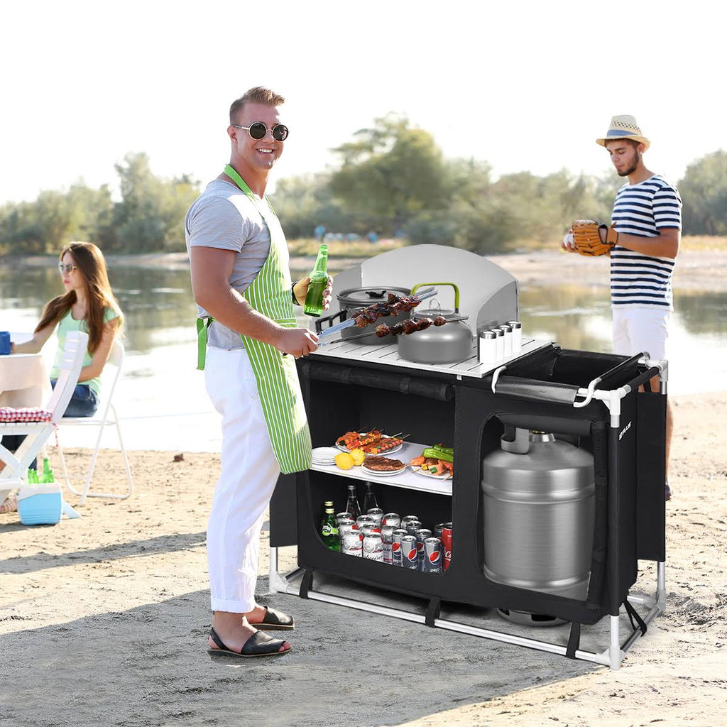 Portable BBQ Camping Grill Table Kitchen Sink Station D8780