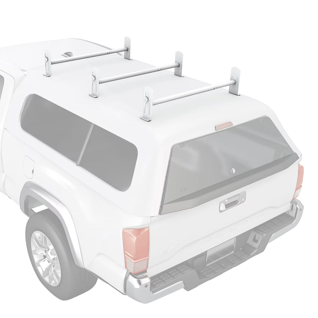 Matte White Adjustable Steel Cross Bars Pickup Truck Cap Rack System S5935