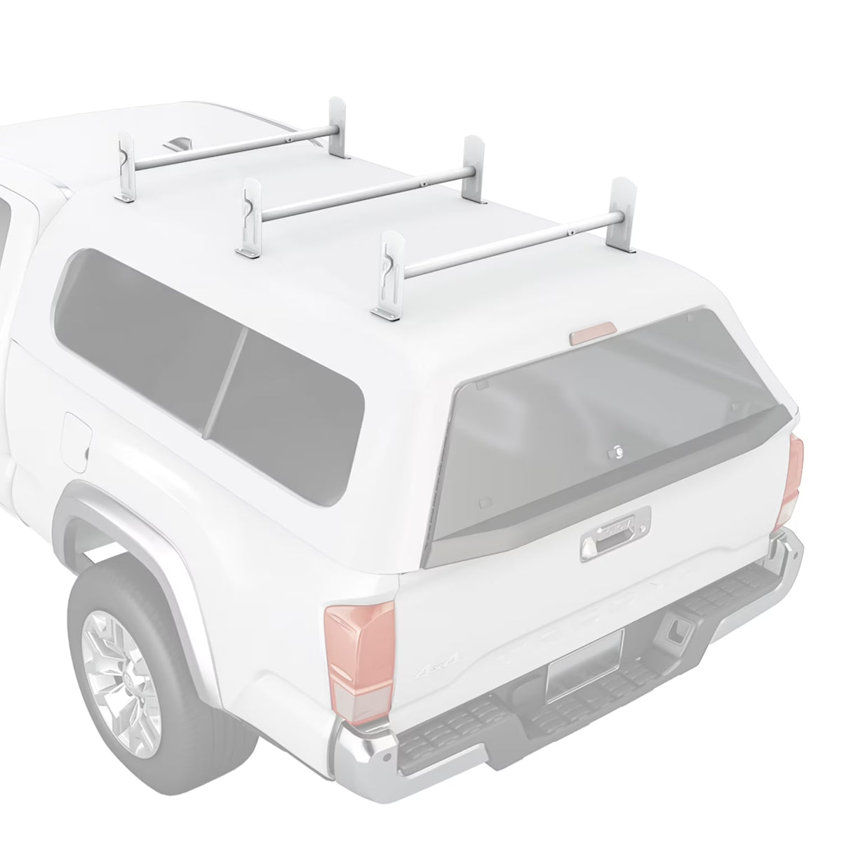 Matte White Adjustable Steel Cross Bars Pickup Truck Cap Rack System S5935