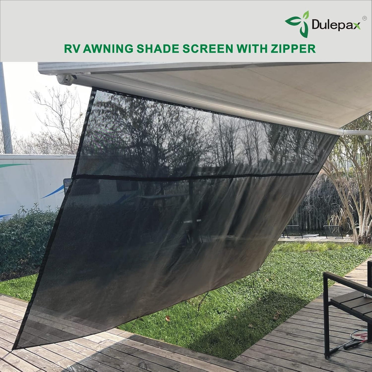 RV Awning Shade Screen with Zipper 9'X15'3'' Z106232