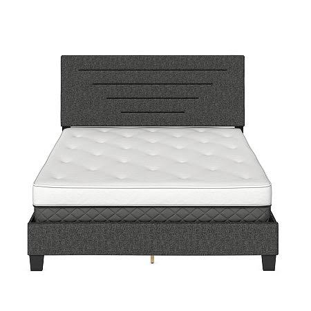 Charcoal Full Linen Bed Frame X38587