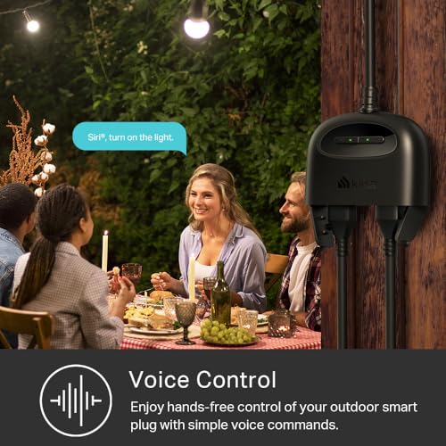 Outdoor Smart Plug with 2 Sockets, Black W96619