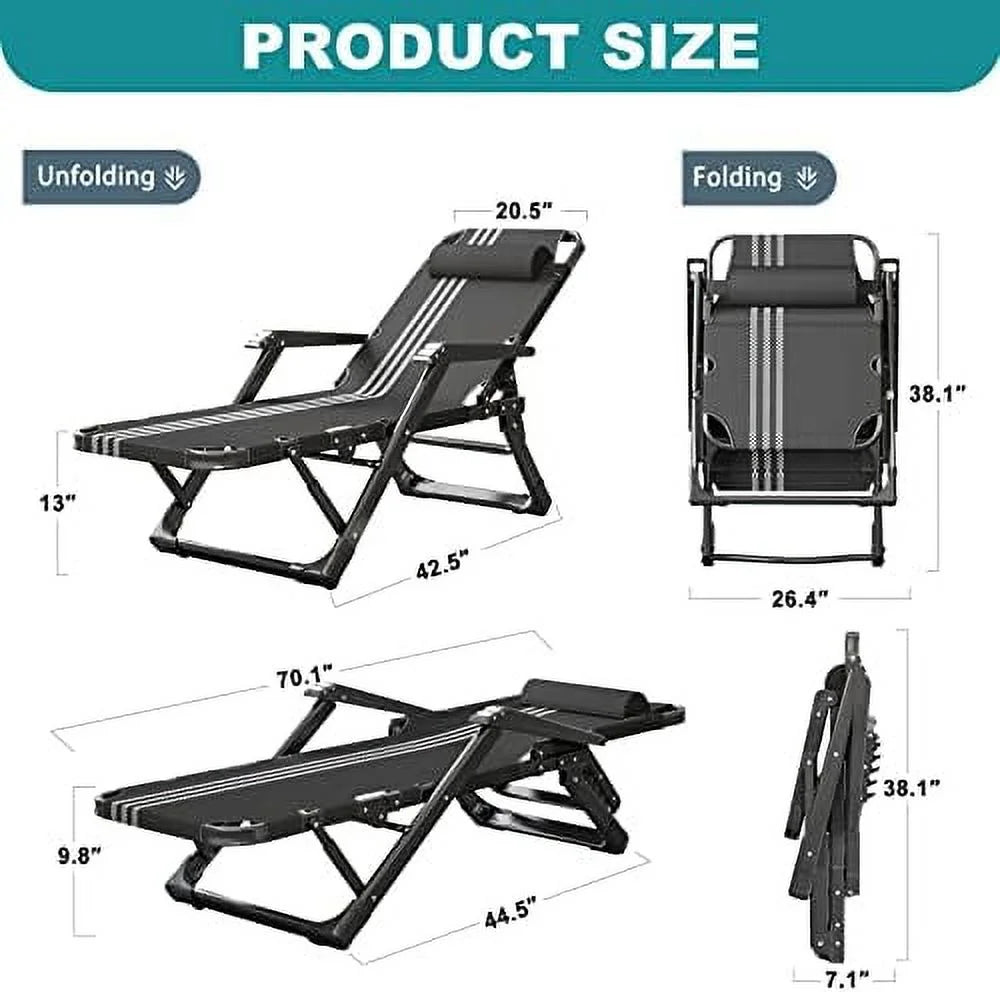 Folding Chair with Adjustable Backrest and Removable Cushion T704018