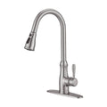 Single Handle Pull Down Sprayer Kitchen Faucet in Brushed Nickel B8571