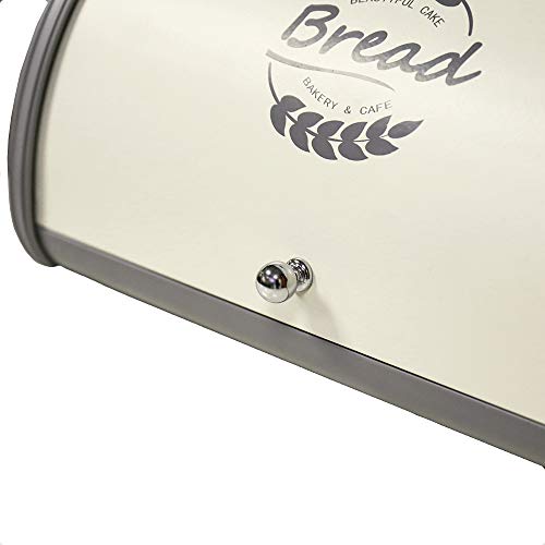 Metal Bread Box with Roll Top Lid Q3442