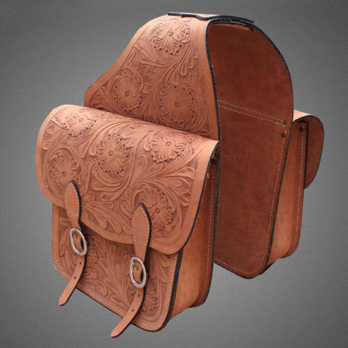 Tan Leather Horse Saddle Bag P615