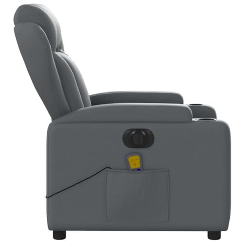 Gray Faux Leather Electric Massage Recliner Chair B991
