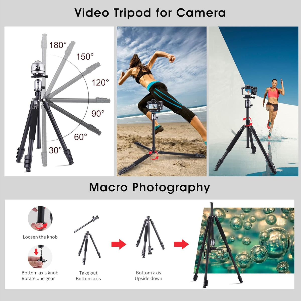 Compact Aluminum Camera Tripod with 360 Degree Ball Head E31261