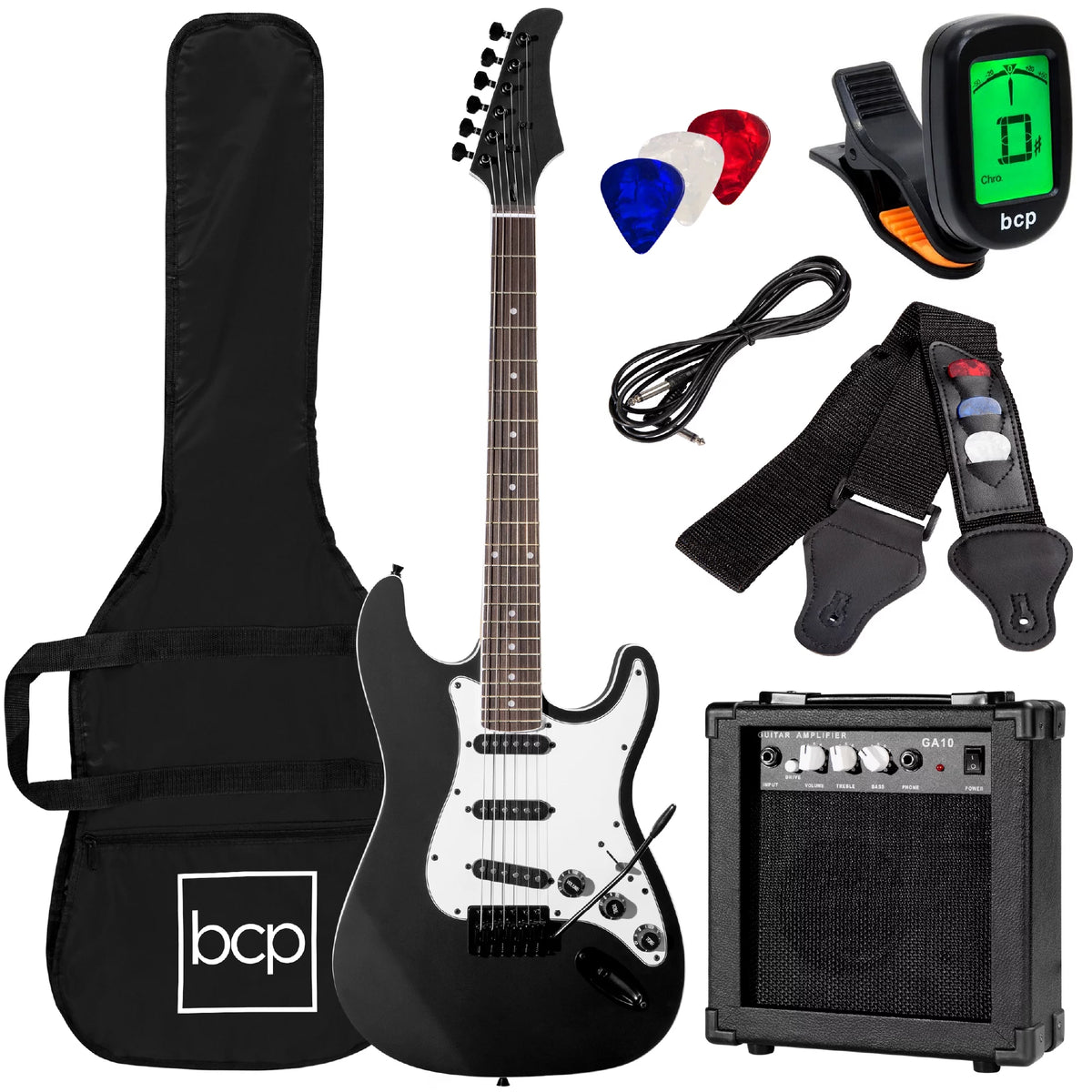 39in Full Size Beginner Electric Guitar Kit with Case D349