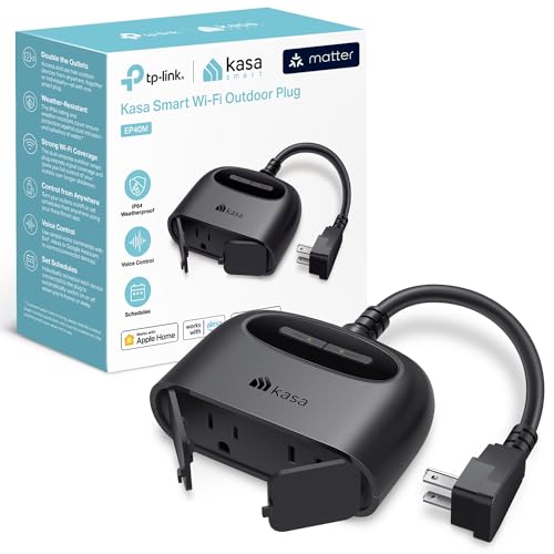Outdoor Smart Plug with 2 Sockets, Black W96619