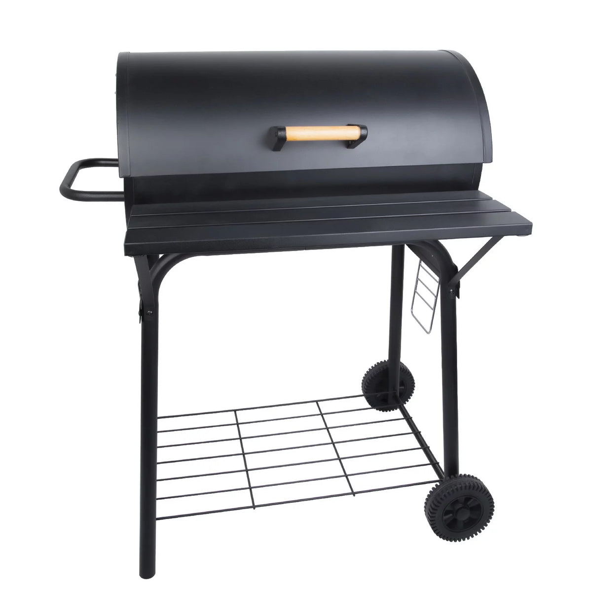 Portable Barrel Charcoal BBQ Grill with Front Shelf W55132