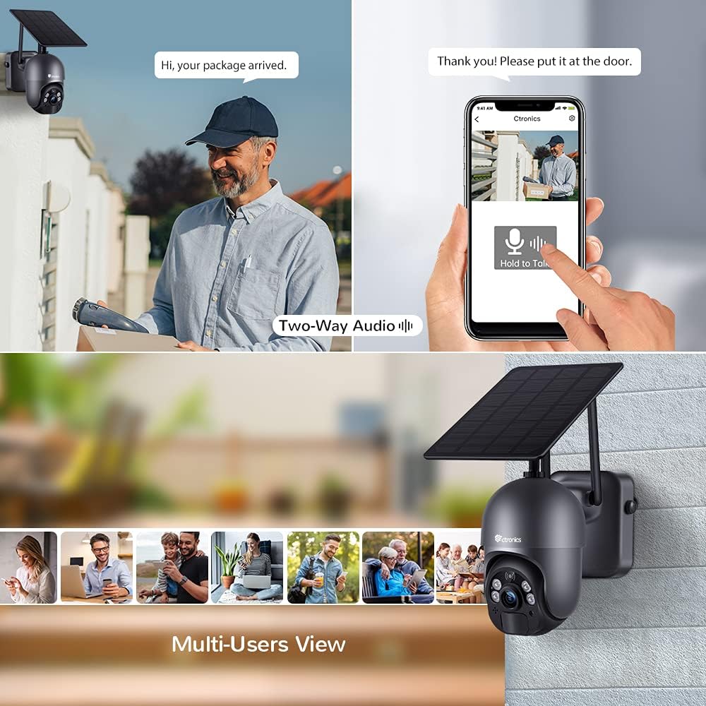 Solar Powered 1080P PTZ Security Camera I22617