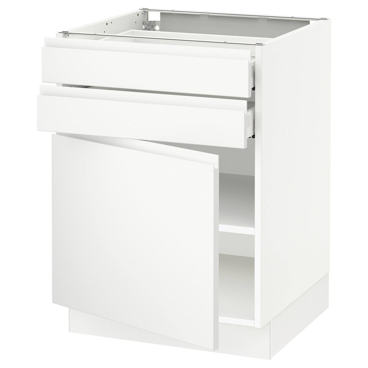 White Base Cabinet with Door and 2 Drawers M80735