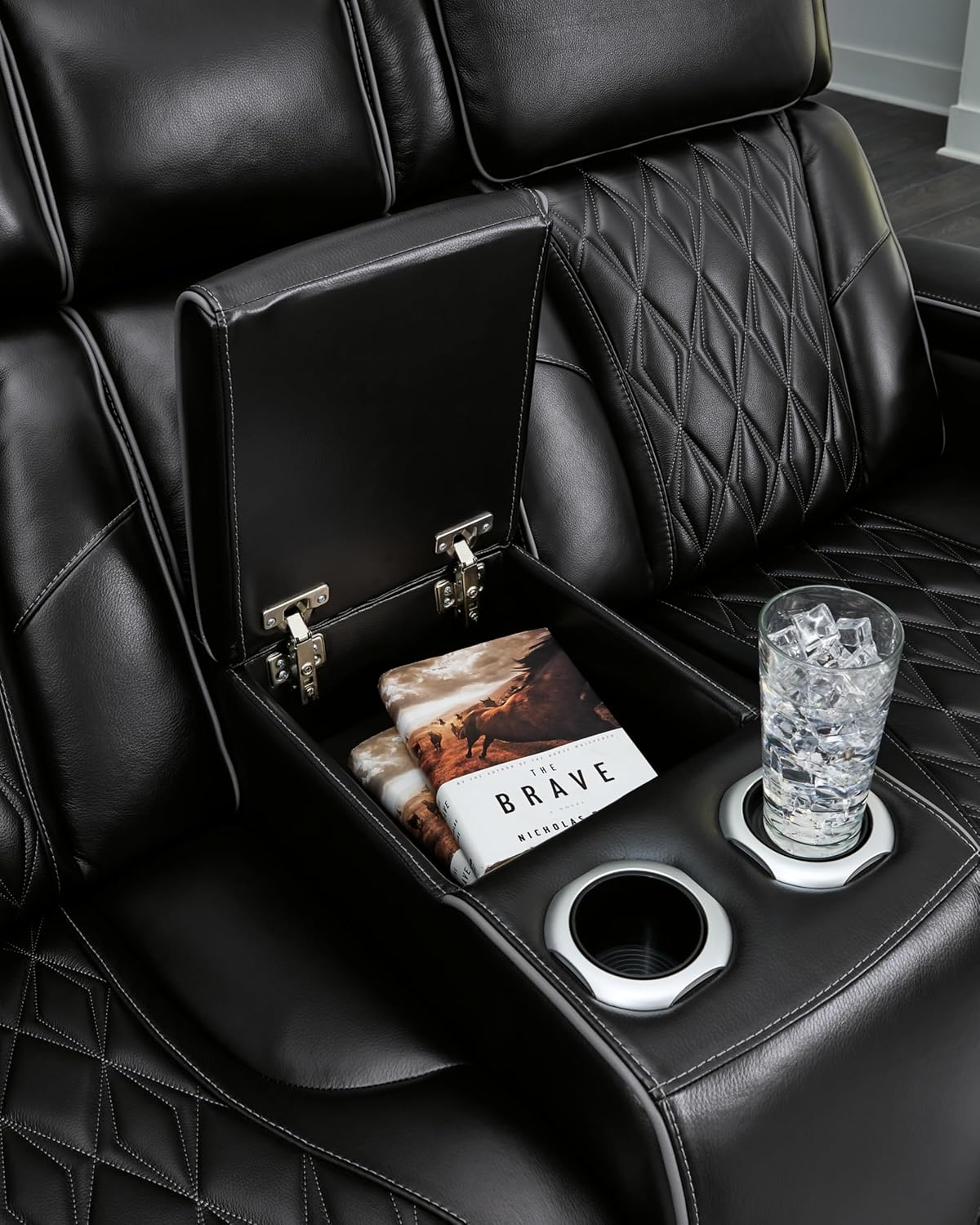 Black Power Reclining Loveseat H46180