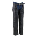 Black Thermal Lined Leather Motorcycle Chaps N9728