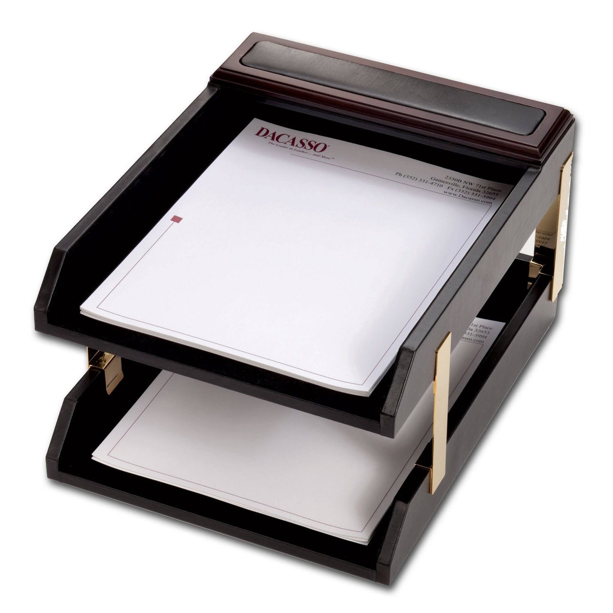 Leather Double Letter Trays Q85795