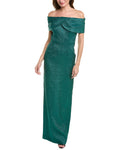 Green Off-The-Shoulder Gown A541