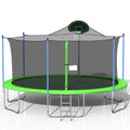 16FT Trampoline with Safety Enclosure Net, Basketball Hoop and Ladder J117129