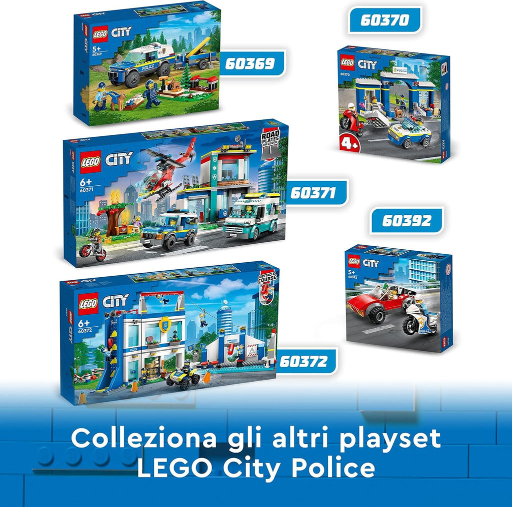 Police Training Academy Station Playset with Obstacle Course, Horse Figure, Quad Bike Toy and 6 Officer Minifigures U6905