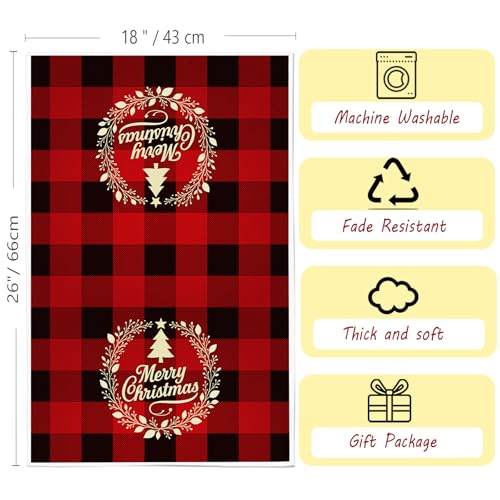 4PCS Buffalo Plaid Thickened Tea Towel 18x26 B76150