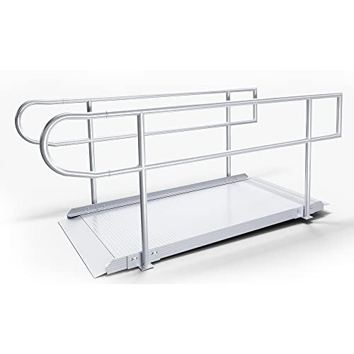 36-inch Wide Aluminum Wheelchair Ramp with Handrails, 72 inches P717
