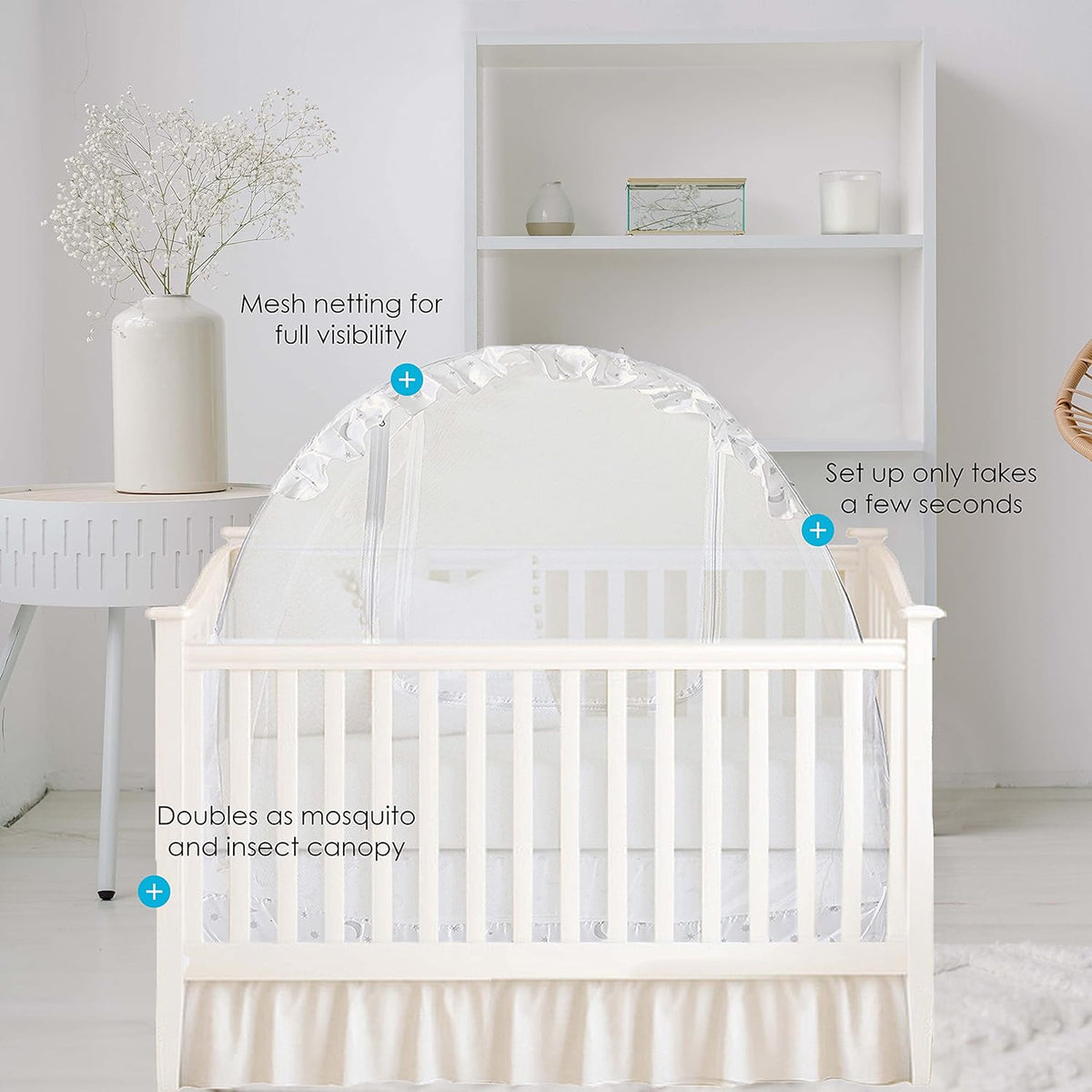 White Mesh Baby Crib Tent H1505