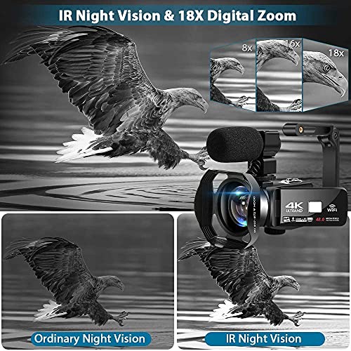 4K 48MP Camcorder with 3" Touch Screen, 2 Batteries, 32GB Card X1697