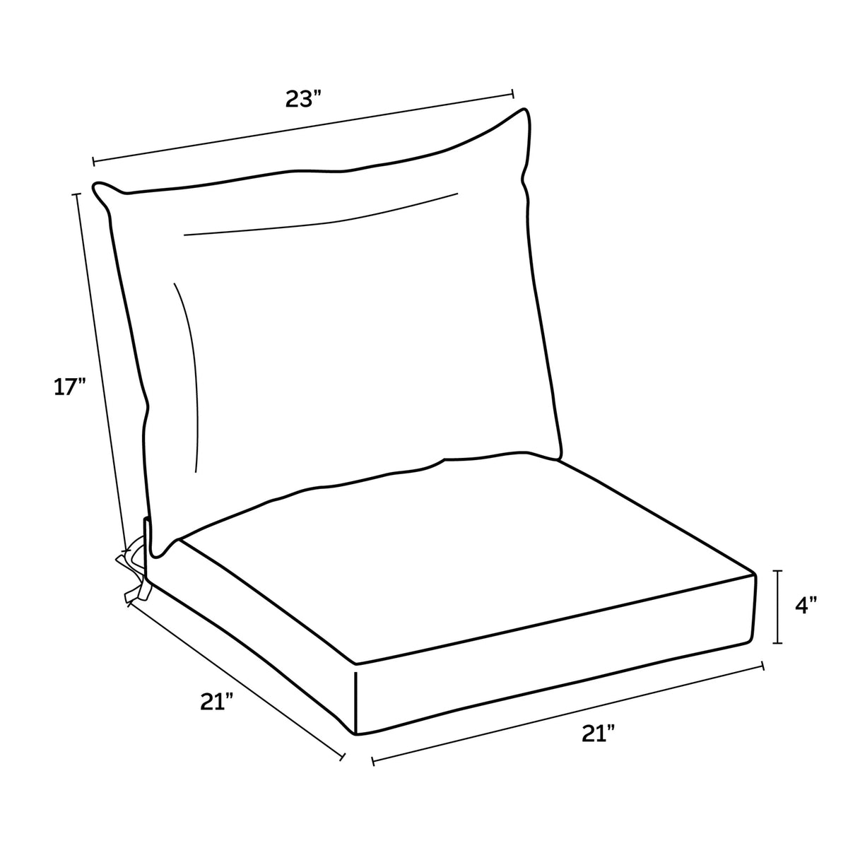 Sapphire Blue Outdoor Dining Chair Cushion Set 21 x 21 T6011